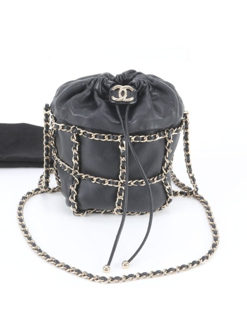Chanel Lambskin Leather Chain Shoulder Bag Crossbody